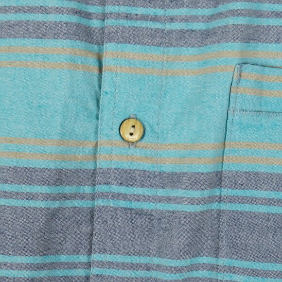 Roark Revival Shirt Mens Medium Blue Striped Button Up Boho Nautical Beach - Picture 4 of 9